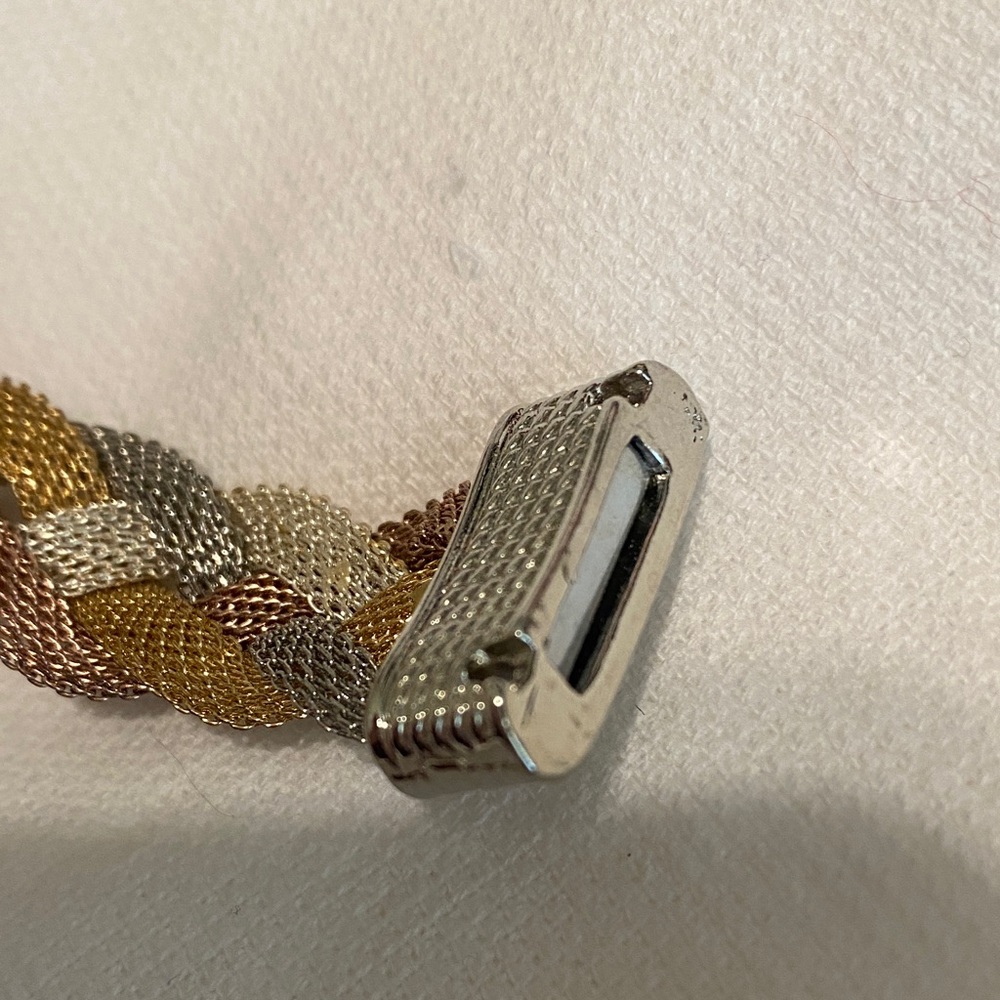 Braided Silver and Gold Tone Bracelet - Picture 4 of 4